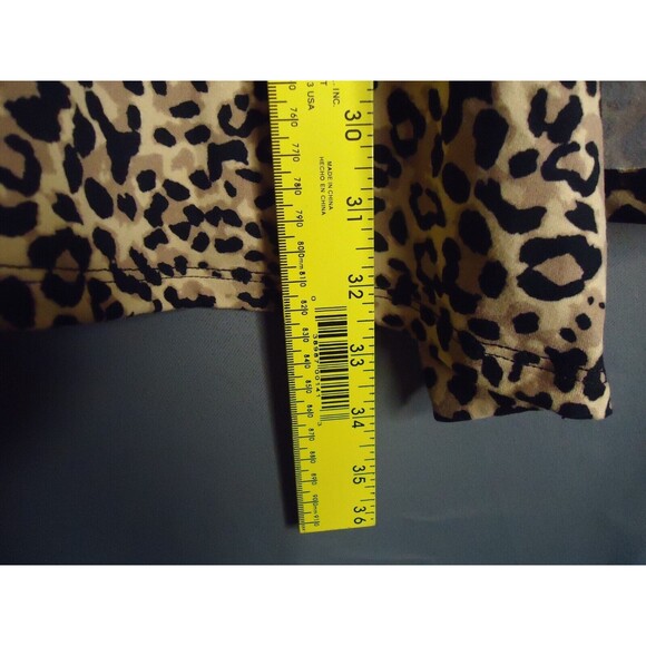Zenana Animal Print Open Front Cardigan With Pockets Womens Size XL New - Picture 8 of 9